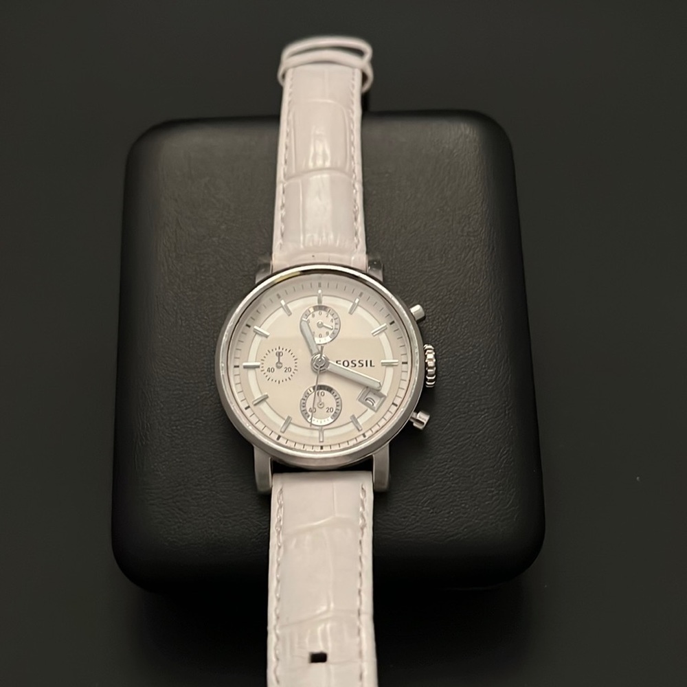 Fossil Boyfriend Watch with Embossed Leather Band